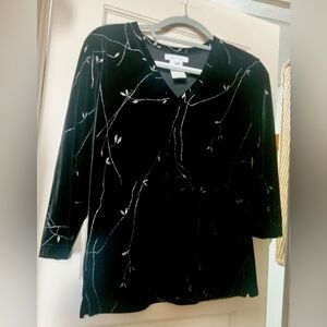 Karen Kane Black and silver Patterned Top and matching pants